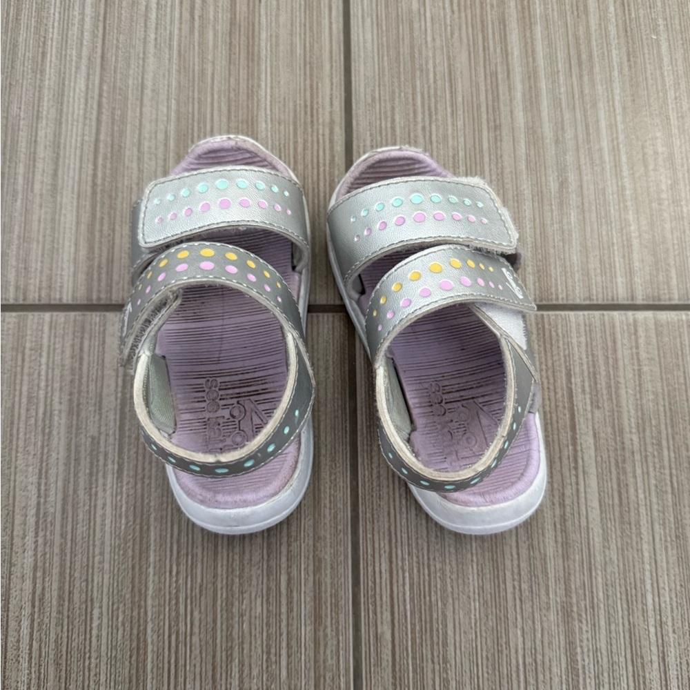 Kids' Polka Dot Sandals - Gray and Multicolor